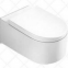 Bathroom promotion p trap round shape toilet bowl  sanitary ware ceramics wall hung back to wall toilet seat