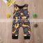 Kids Fox Print Zoo Bodysuits With Pocket Striped Full print Girls Rompers Long Sleeved Kids Jumpsuits 0-2years Free Shipping