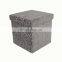 RTS Leopard Print Foldable Storage Ottoman Foiled Velvet Square Footstool for Sitting High Quality for Bedroom Furniture