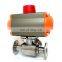 3 Way  SS316 L/T Type Pneumatic Actuator Sanitary  Water Gas Ball Valve