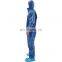 Safety Coverall Blue Hazmat Suits Disposable Nonwoven Coverall