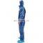 Safety Coverall Blue Hazmat Suits Disposable Nonwoven Coverall