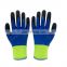 High Visibility Acrylic Terry Brushed Warm Gloves Water Proof Nitrile Double Dip Gloves Insulated Sucker Nonslip Gloves