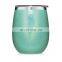 wholesale 12oz double wall insulated vacuum metal stainless steel wine tumbler with straw