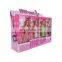 Private customized toy girls clear empty plastic packaging in toy display stand organization