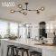 HUAYI Special Design Black Lamp Body Clear Glass Lampshade Villa Hotel Restaurant Modern Ceiling Chandelier