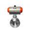 COVNA PN16 High Performance Metal Seat Double Flange Type 304 Stainless Steel Pneumatic Actuated Butterfly Valve