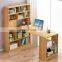 Eco-friendly adult modern office home simple wooden study computer table writing office desk with book shelf