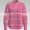 Hot Sale BCI Cotton Yarn Dyed Seersucker Mauve Chek Fabric for Blouses