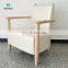 Green and White Rubberwood Frame China Wholesale Price High Quality Solid Wooden Single Sofa With Leather Cover and Custom Logo