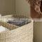 Stitched Natural Seagrass Laundry Basket Lidded and Double Basket With Handle storage hamper