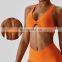 Backless Yoga Front Twist Recycled Sports Bras Wholesale Fitness Gym Breathable Tops
