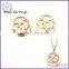 Heart shaped pendant necklace and earrings jewelry set