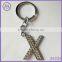 zinc alloy rhinestone paved alphabet letter design M key chain