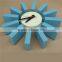 Modern flower design wall clock Blue Blcok Clock