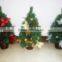 PVC material modern artificial tree/Calfornia Artificial mini Christmas Trees With Mental Square Bottom for Tabletop Decoration