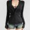 Pure Desire Style Sexy V-neck Slim Knitted Shirt Spring New Style Spicy Girl Style Lace Inner Long Sleeve Bottom Top