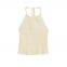 Spring and summer new French one shoulder lace sexy off shoulder irregular casual sleeveless T-shirt