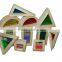 Colorful Rainbow Wooden Castle Blocks Set For Child wooden acrylic blocks
