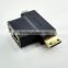 Portable female hdmi to male mini hdmi connector with ethernet data transmission