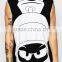 Men Cotton Vest Printed Cartoon Looney Tunes Sleeveless T-Shirt Seamless Tank Top White And Black Vest