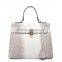 Genuine snake pattern leather handbag