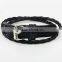 Factory top selling wholesale buckle mens leather bracelet/