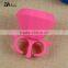 Custom logo clear acrylic silicone rubber 2 finger wearable nailpolish holder