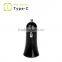 Walnut 3A Type c car charger with 2.4A USB port