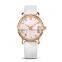 IP plating shiny zinc alloy case leather strap watch automatic