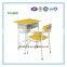 Adjustable school desk and chair for student studying in classroom