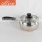 Korean style Stainless steel #201 raw material Pearl milk pot with glass lid