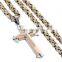Stainless Steel Gold Silver Cross Pendant Chain 22inches Necklace