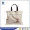 Reusable plain canvas cotton shopping bags with natural color
