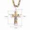 Top Grade Exquisite Hot Sale Decoration Jewelry Gold Charm Jesus Bible Cross Titanium Steel Pendant Necklaces For Catholic