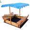 Kid's wooden sandbox With PE awning