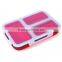 3 Compartment Silicone Food Container With Lid Stackable Food Storage