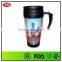 Promotional Bpa Free 14 ounce Insulated plastic thermal mug with handle