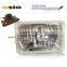 7' SQUARE headlight Red brown Iron Semi Sealed Beam 12V/24V Auto Halogen Lamp Install H4 or HID H4 Xenon Bulb