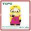 Cute Despicable Me Minion Animal 3D Cartoon yellow people model soft silicon phone cover Shockproof case for Samsung s7 s7 edge