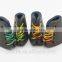 Black Triangle Style Real Leather Buttons with Colorful Strings