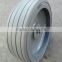 mould-on grey color solid tyre with grey rim for lifting platform