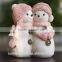 3" Miniature Glittered resin Chinese Christmas Snowman Figurines