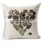 Linen square throw pillows case with plume printed STPC038
