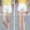 Hot Selling Summer White elegant burrs denim women teenager shorts