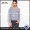 Custom Made Grey Split Side High Low Pocket Sweater Long Sleeve Round Neck Pullovers Casual Sports Sweater