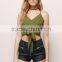 Crop Tops Halter Ladies Crop Top Front Tie Tank Top for Women Wholesale