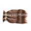 Top high quality Silk straight remy hair 4# brown color weave human hair bulk