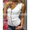 Western Fashion Tight Front Zipper Sexy Ladies Tops