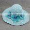 Collapsible Butterfly Straw Hat Blue Flower Large Eaves Sunscreen Beach Hat